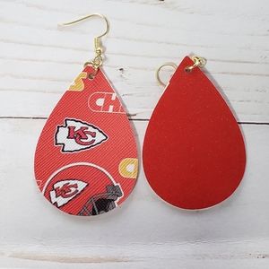 Faux leather kansas city chiefs earrings